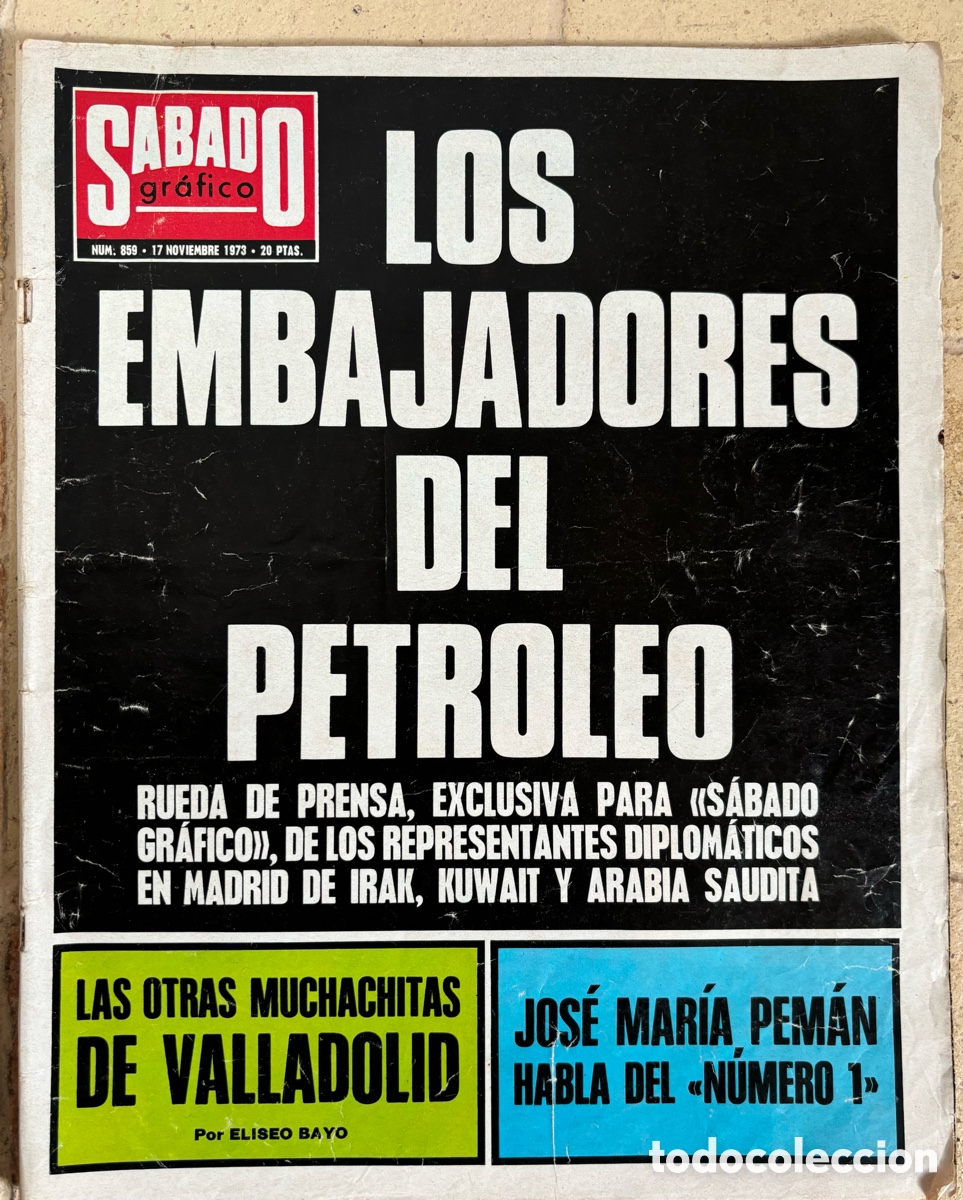 Coleccionismo de revistas y peri&oacute;dicos: S&aacute;bado Grafico 1973. Jose Ma Peman. Valladolid. Palestina. Bergam&iacute;n. N&egrave;stor Luj&aacute;n