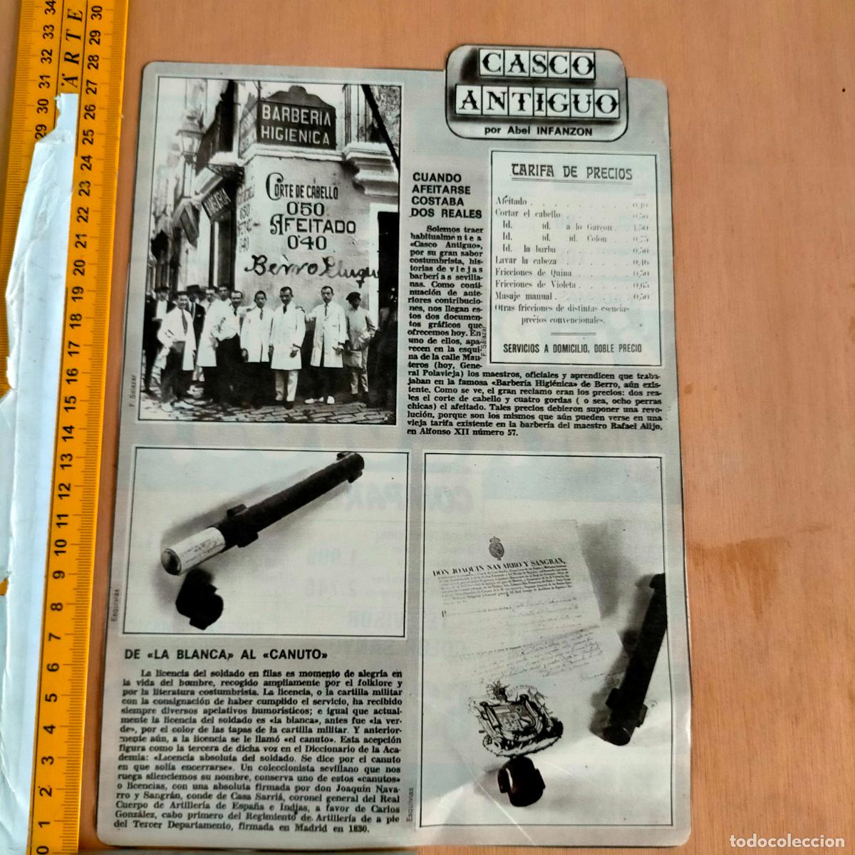 Coleccionismo de revistas y peri&oacute;dicos: SEVILLA CASCO ANTIGUO ANTONIO BURGOS ABEL INFANZON - BARBERO AFEITADOS A 2 REALES TARIFA DE PRECIOS