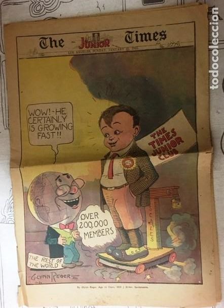 Coleccionismo de Revistas y Peri&oacute;dicos: 1925 25/1 LOS &Aacute;NGELES ''THE JUNIOR TIMES'' INFANTIL ILUSTRACIONES COLOR EN CUBIERTAS (INGL&Eacute;S)