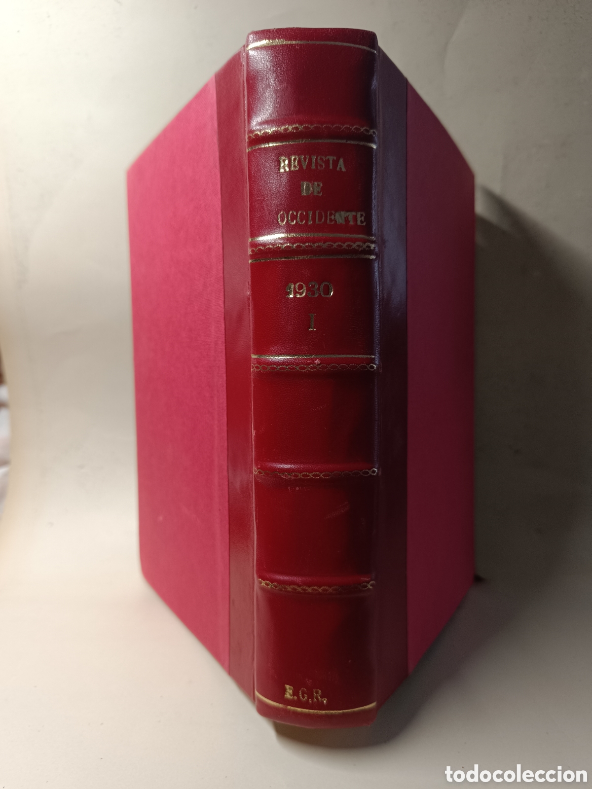 Coleccionismo de Revistas y Peri&oacute;dicos: REVISTA DE OCCIDENTE ENERO-ABRIL 1930, NERUDA, SALINAS, 4 REVISTAS ENCUADERNADAS LOMO PIEL ROJA