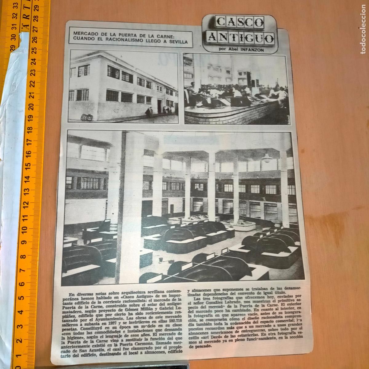 Coleccionismo de Revistas y Peri&oacute;dicos: NOTICIA SEVILLA CASCO ANTIGUO ANTONIO BURGOS - MERCADO PUERTA DE LA CARNE RACIONALISMO