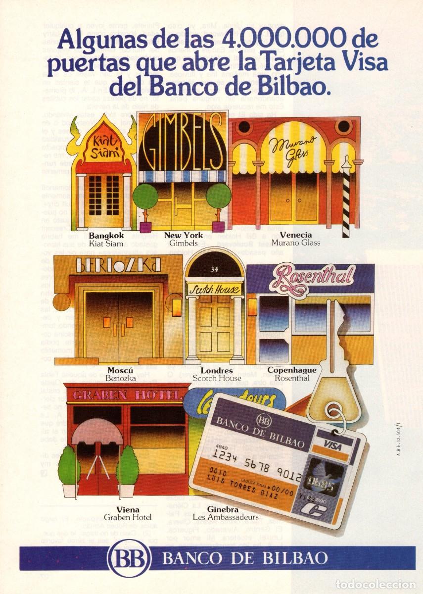 Collection Magazines and Newspapers: Hoja Publicidad. Revista Viajar. Tarjeta VISA Banco e Bilbao. 1986
