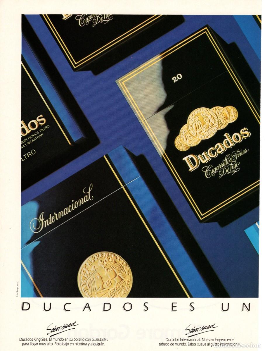 Coleccionismo de revistas y peri&oacute;dicos: Hoja Publicidad. Revista Viajar. DUCADOS. Sabor suave. 1985.