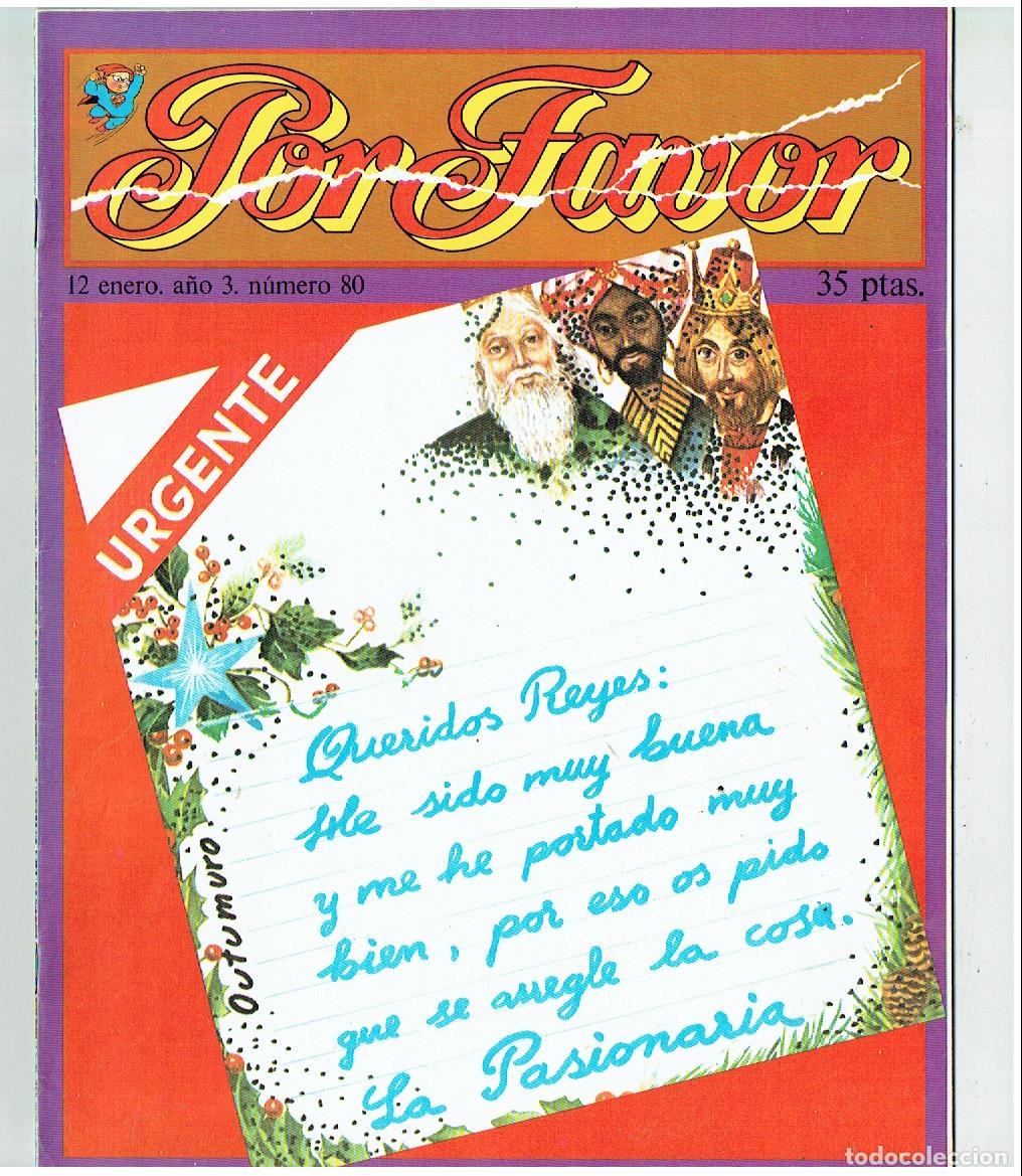 Coleccionismo de revistas y peri&oacute;dicos: POR FAVOR. N&ordm; 80. URGENTE. RAPHAEL/ LOLA FLORES/ CANILO SESTO. 12 ENERO 1976. (B/41)