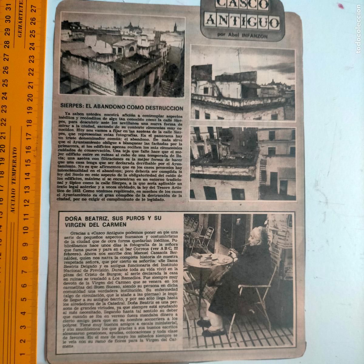 Coleccionismo de Revistas y Peri&oacute;dicos: NOTICIA SEVILLA CASCO ANTIGUO ANTONIO BURGOS - CALLE SIERPES - DO&Ntilde;A BEATRIZ PUROS VIRGEN DEL CARMEN