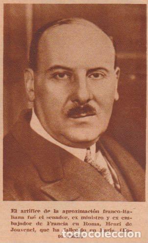 Coleccionismo de revistas y peri&oacute;dicos: El embajador de Francis en Roma Henri de Jouvenel - 1935