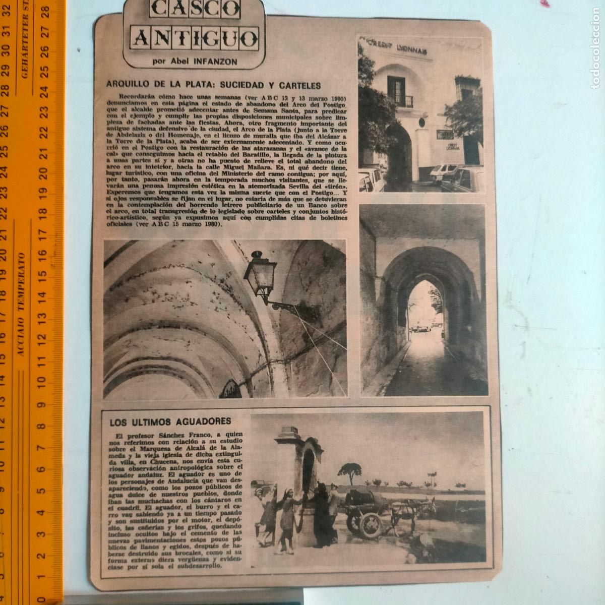 Coleccionismo de revistas y peri&oacute;dicos: NOTICIA SEVILLA CASCO ANTIGUO ANTONIO BURGOS - ARQUILLO DE LA PLATA - AGUADORES CARRO COCHE BURRO