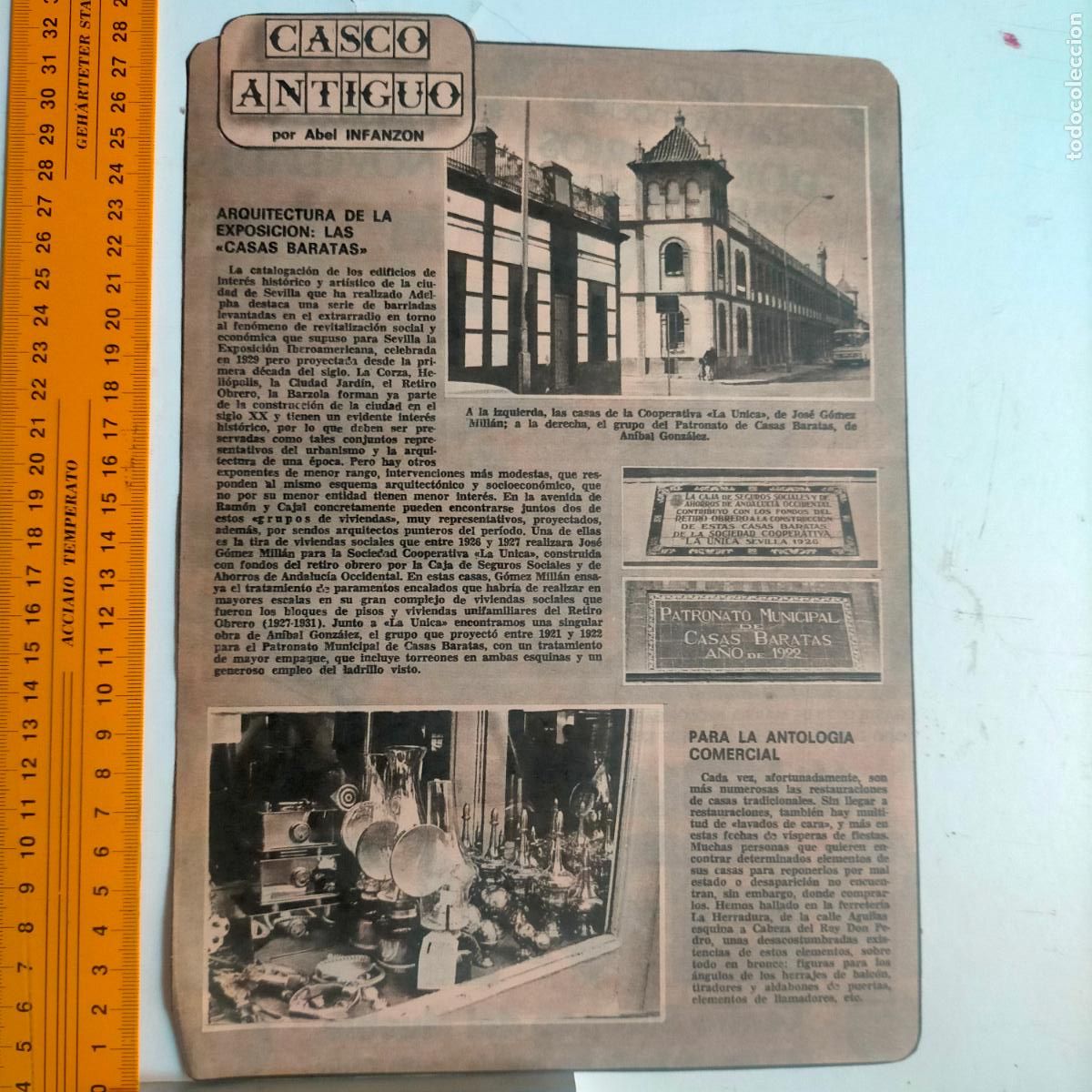 Coleccionismo de revistas y peri&oacute;dicos: NOTICIA SEVILLA CASCO ANTIGUO ANTONIO BURGOS - LAS CASAS BARATAS - COMERCIO FERRETERIA LA HERRADURA