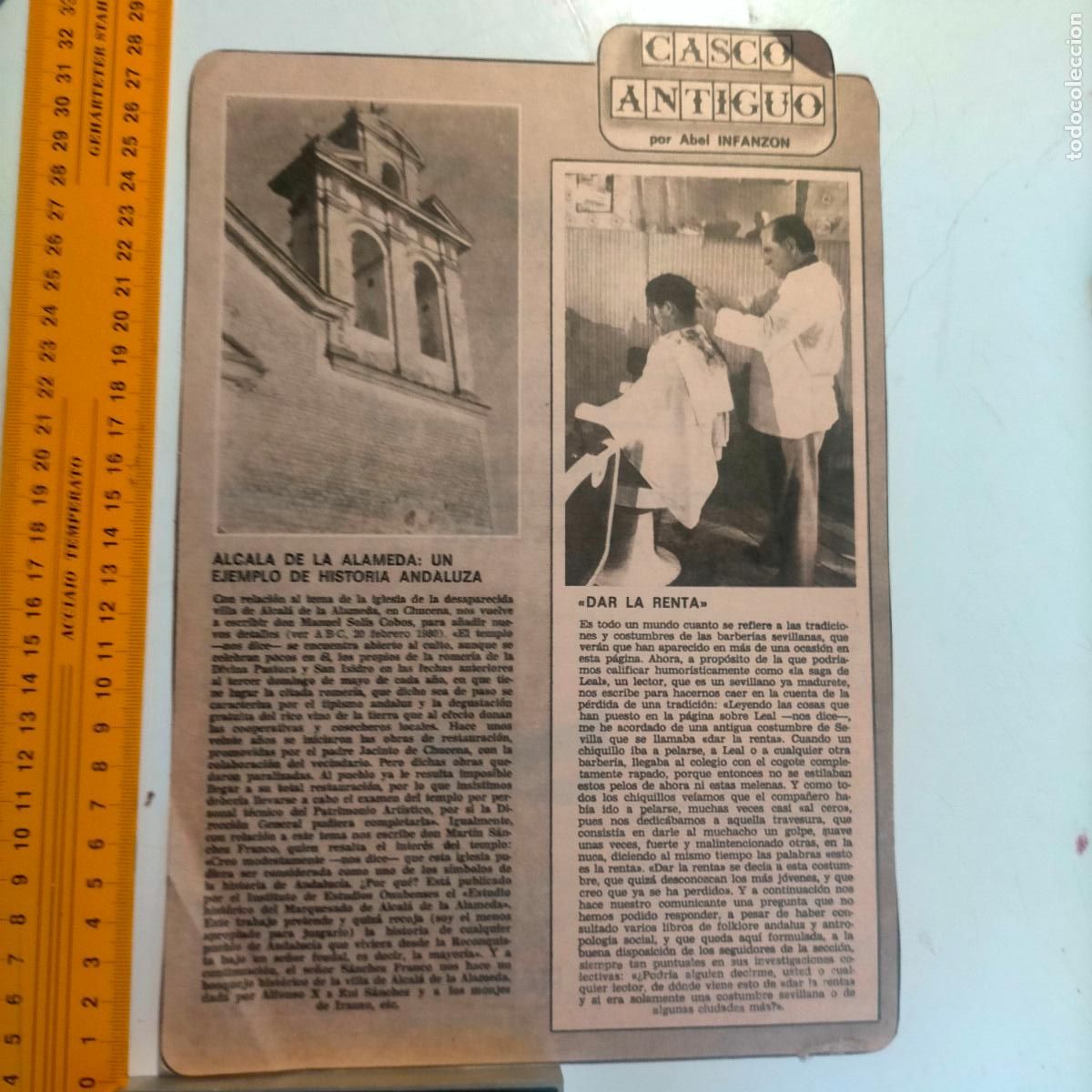 Coleccionismo de revistas y peri&oacute;dicos: NOTICIA SEVILLA CASCO ANTIGUO ANTONIO BURGOS - ALCALA DE LA ALAMEDA - PELUQUERO BARBERO