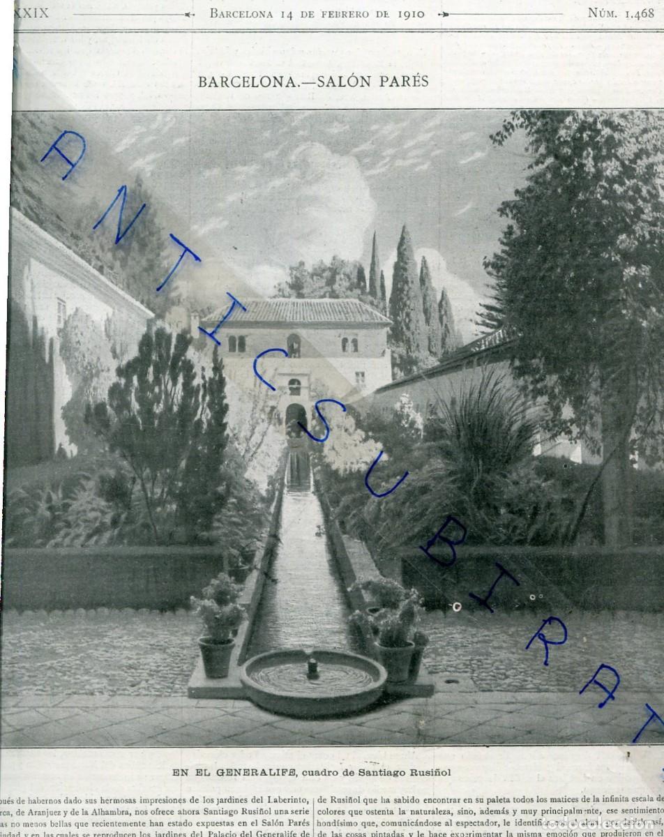 Coleccionismo de Revistas y Peri&oacute;dicos: REVISTA A&Ntilde;O 1910 GENERALIFE POR SANTIAGO RUSI&Ntilde;OL AURELIANO BERUETE EN TOLEDO CARLOS VAZQUEZ EN PARIS