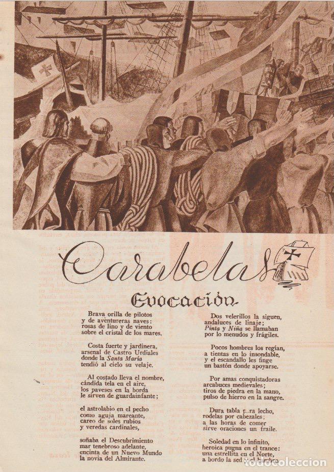 Coleccionismo de revistas y peri&oacute;dicos: Carabelas. Evocaci&oacute;n / versos de Concha Espina -1935