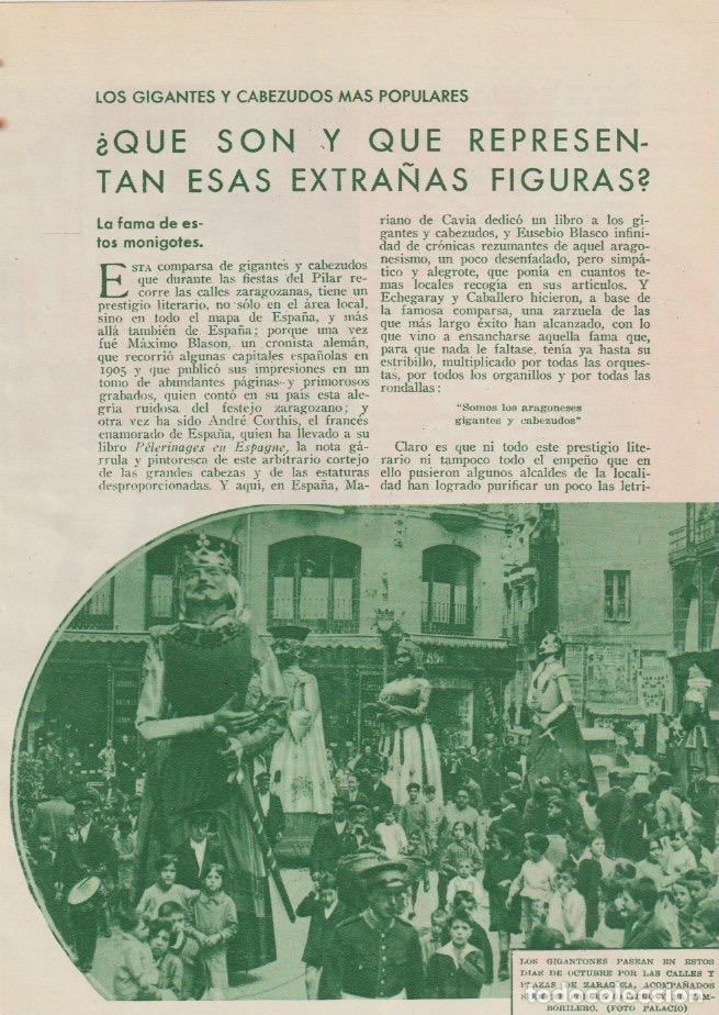 Coleccionismo de revistas y peri&oacute;dicos: * GIGANTES Y CABEZUDOS * &iquest;Qu&eacute; son y que representan&hellip;/ Fernando Cast&aacute;n Palomar -1935