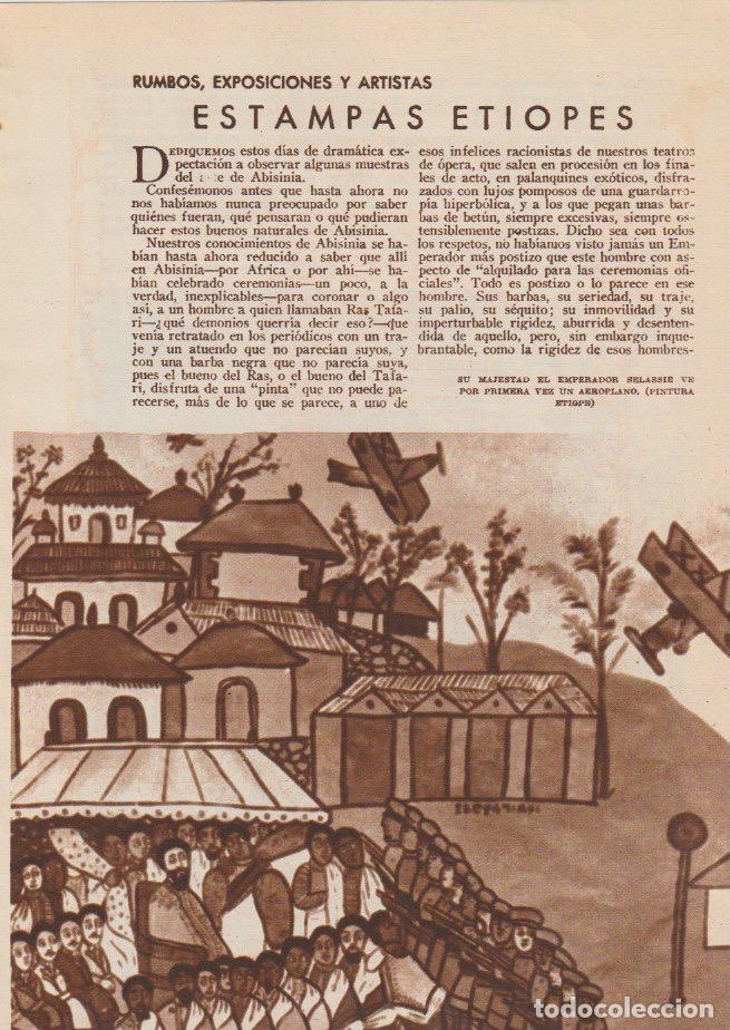 Coleccionismo de revistas y peri&oacute;dicos: * ARTE * ETIOP&Iacute;A* Estampas et&iacute;opes: obras de Baladio Imars; Santiago Amela y Sacha Guitry - 1935