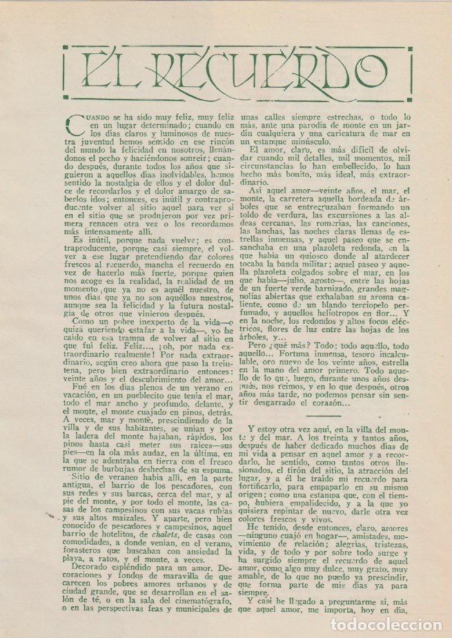 Coleccionismo de revistas y peri&oacute;dicos: El recuerdo/ Gabriel Greiner; dibujo de Estalella - 1935