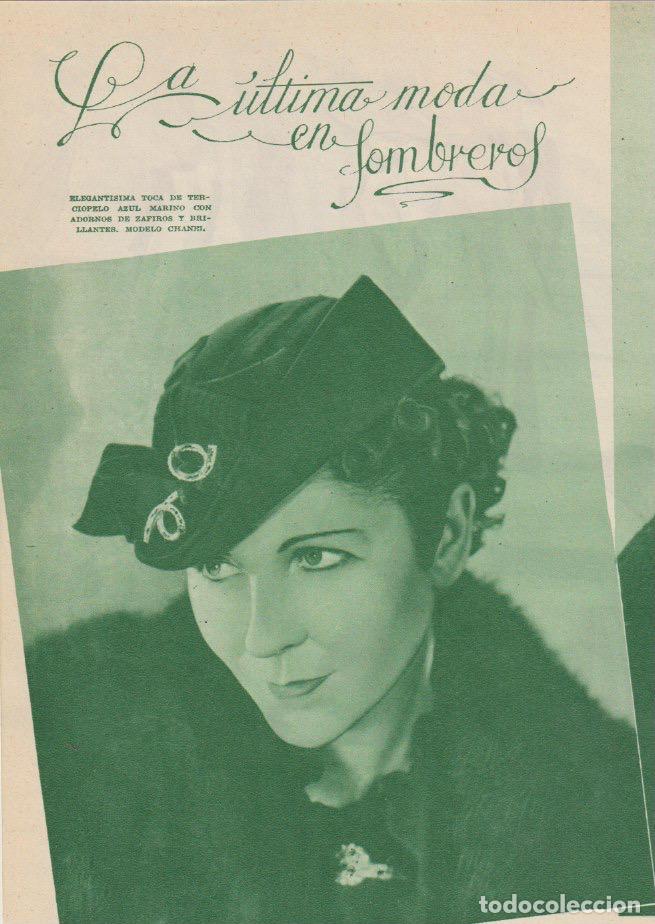 Coleccionismo de revistas y peri&oacute;dicos: * MODA FEMENINA * La &uacute;ltima moda en sombreros - 1935