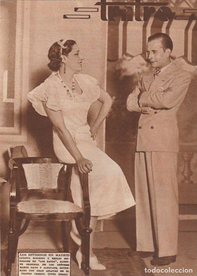 Coleccionismo de revistas y peri&oacute;dicos: * TEATRO * Luisita Rodrigo, Emilio Men&eacute;ndez; Amparo Bori, Francisco Men&eacute;ndez, Mar&iacute;a Bru...- 1935
