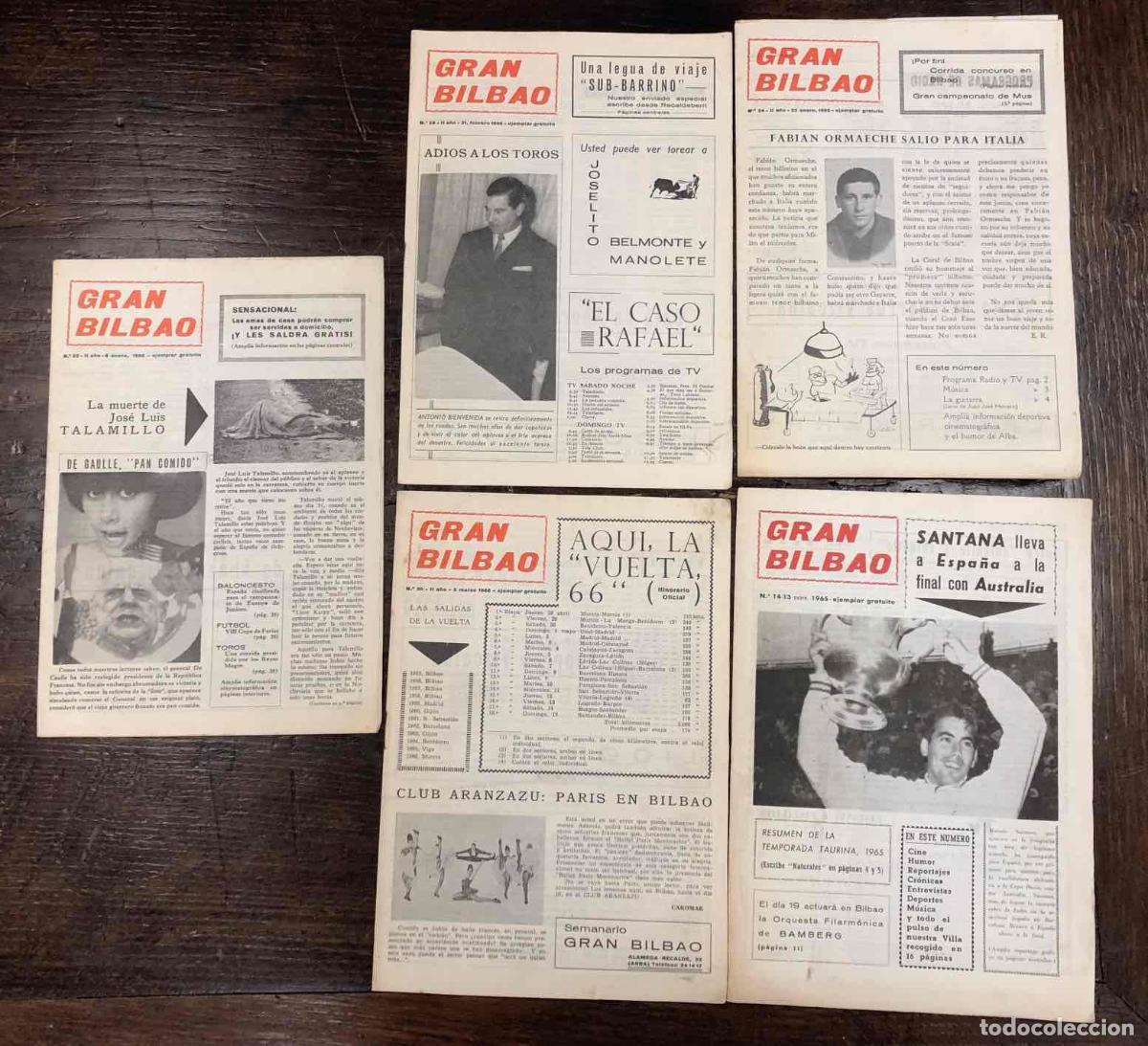 Collezionismo di Riviste e Giornali: LOTE DE 5 REVISTAS GRAN BILBAO. N&ordm; 13-14, 22, 24, 26, 30. A&Ntilde;OS 1965-1966
