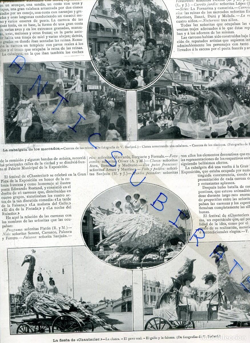 Coleccionismo de revistas y peri&oacute;dicos: REVISTA A&Ntilde;O 1910 FIESTA DE LOS MERCADOS CHANTECLER EN VALENCIA J. H. JURRES QUIJOTE MANUEL BENEDITO