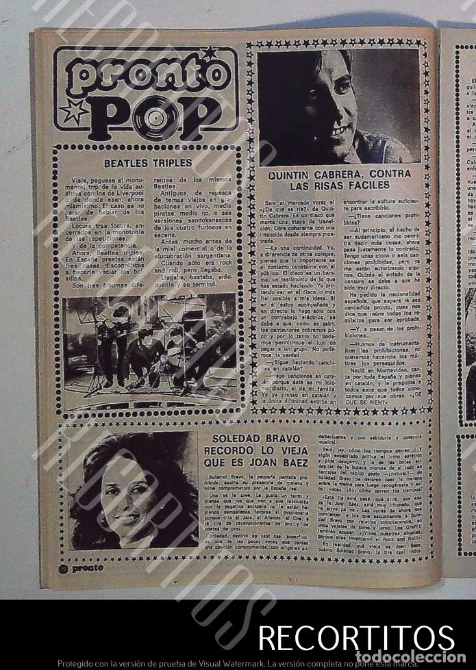 Coleccionismo de Revistas y Peri&oacute;dicos: SOLEDAD BRAVO THE BEATLES QUINTIN CARRERA