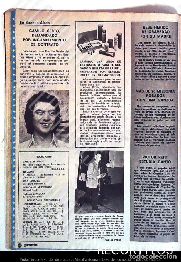 Coleccionismo de Revistas y Peri&oacute;dicos: CAMILO SESTO DEMANDADO LOUIS DE FUNES