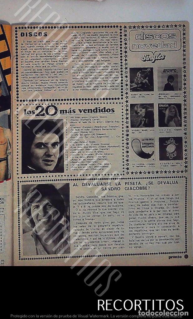Coleccionismo de Revistas y Peri&oacute;dicos: CAMILO SESTO SANDRO GIACOBBE LA TRINCA MIGUEL BOSE DALIDA BONEY JERONIMO