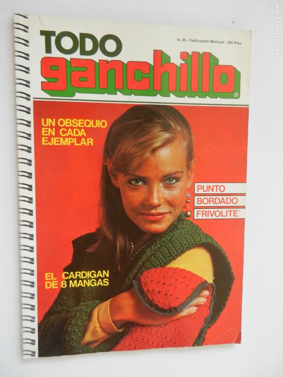 Coleccionismo de Revistas y Peri&oacute;dicos: TODO GANCHILLO - N&ordm; 45 - PUNTO -BORDADO - FRIVOLIT&Eacute; - EL CARDIGAN DE 8 MANGAS
