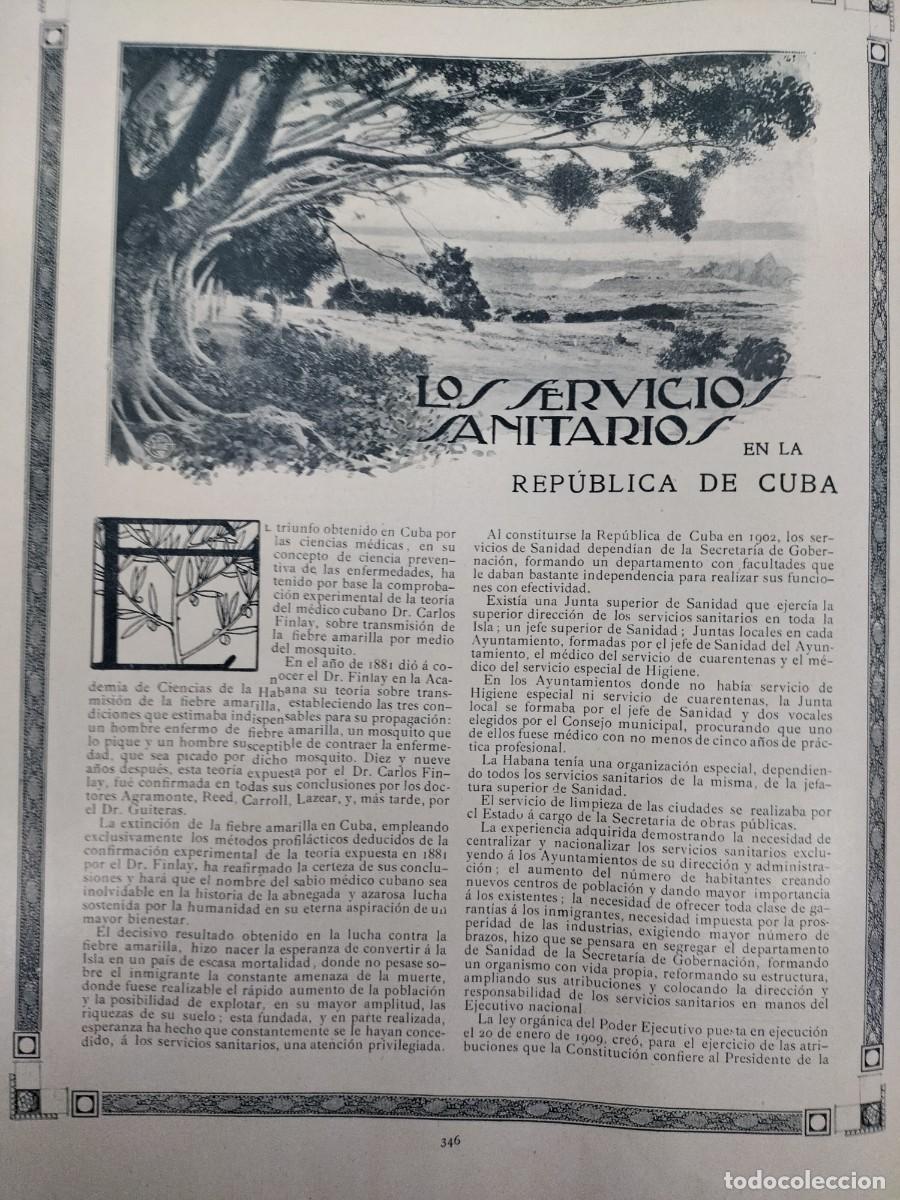 Collezionismo di Riviste e Giornali: LOS SERVICIOS SANITARIOS EN LA REPUBLICA DE CUBA 6 HOJAS A&Ntilde;O 1911