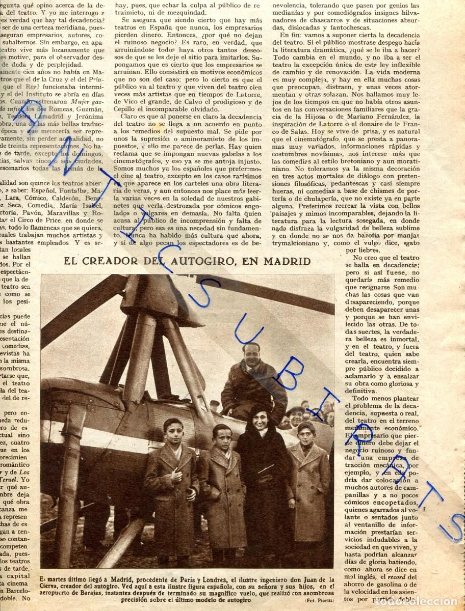 Collection Magazines and Newspapers: REVISTA A&Ntilde;O 1934 AUTOGIRO DE LA CIERVA EN MADRID ENTIERRO DE LA SARDINA EN BARCELONA AUSTRIA