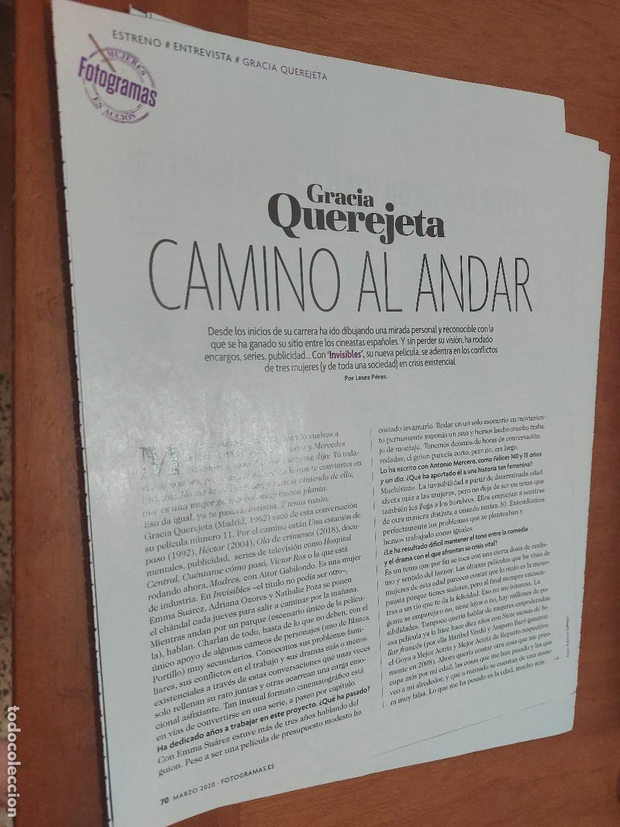 Colecionismo de Revistas e Jornais: GRACIA QUEREJETA. 3 P&Aacute;GINAS GRAPA. ART&Iacute;CULO EXTRAIDO DE REVISTA. BUEN ESTADO