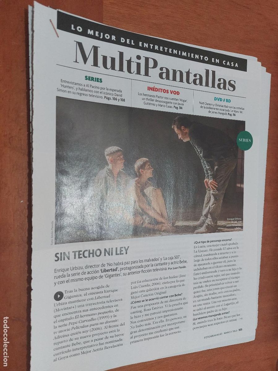 Collezionismo di Riviste e Giornali: LIBERTAD. SERIE. ENRIQUE URBIZU. 2 P&Aacute;GINAS GRAPA. ART&Iacute;CULO EXTRAIDO DE REVISTA. BUEN ESTADO