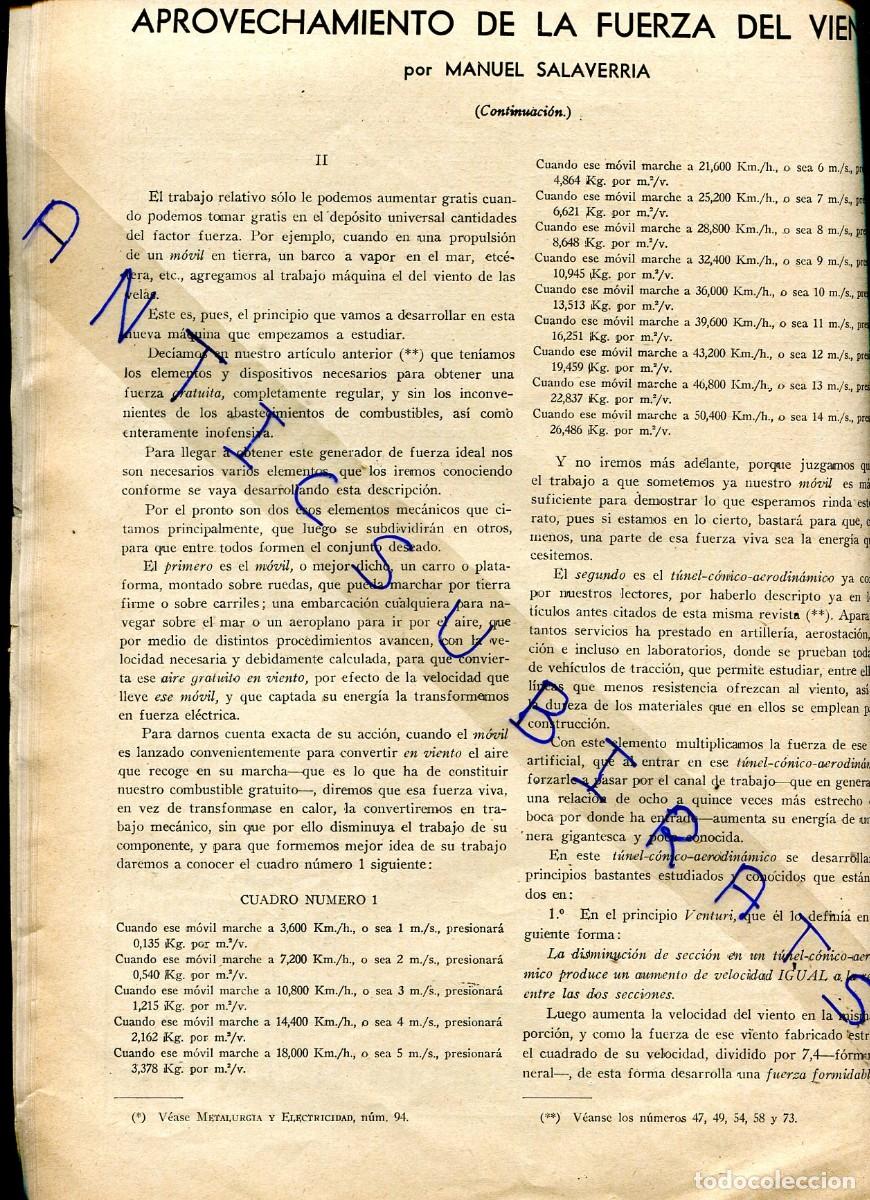 Coleccionismo de Revistas y Peri&oacute;dicos: REVISTA A&Ntilde;O 1945 FUERZA DEL VIENTO ENERGIA EOLICA EL MANGANESO LEONARDO TORRES QUEVEDO