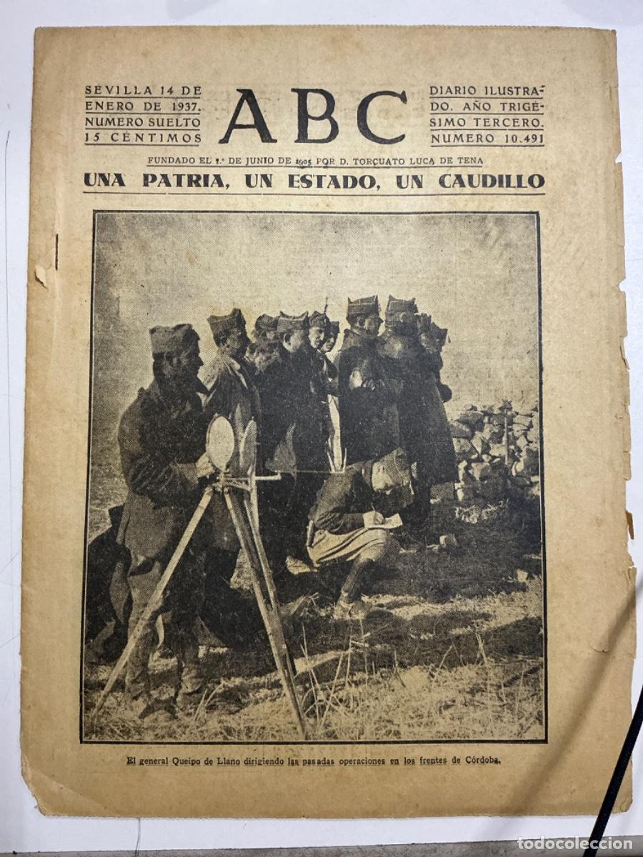 Coleccionismo de Revistas y Peri&oacute;dicos: DIARIO ABC. DIARIO ILUSTRADO A&Ntilde;O XXXIII N&ordm;10491. 14 ENERO 1937