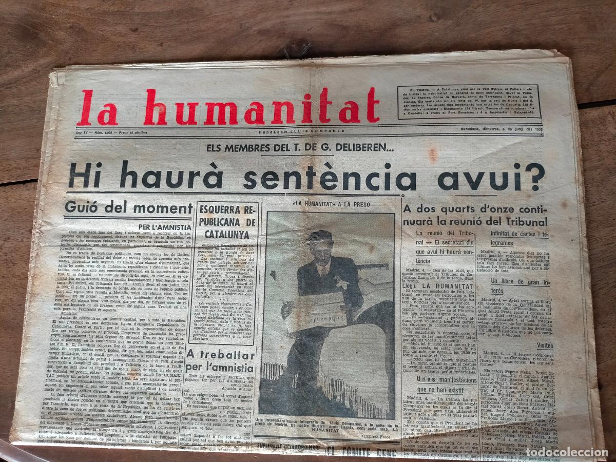 Collectionnisme de Revues et Journaux: Revista La Humanitat, fundador llu&iacute;s Companys, Hi haur&agrave; sent&egrave;ncia avui? 5 de juny 1935 N&ordm;1025 o 1026