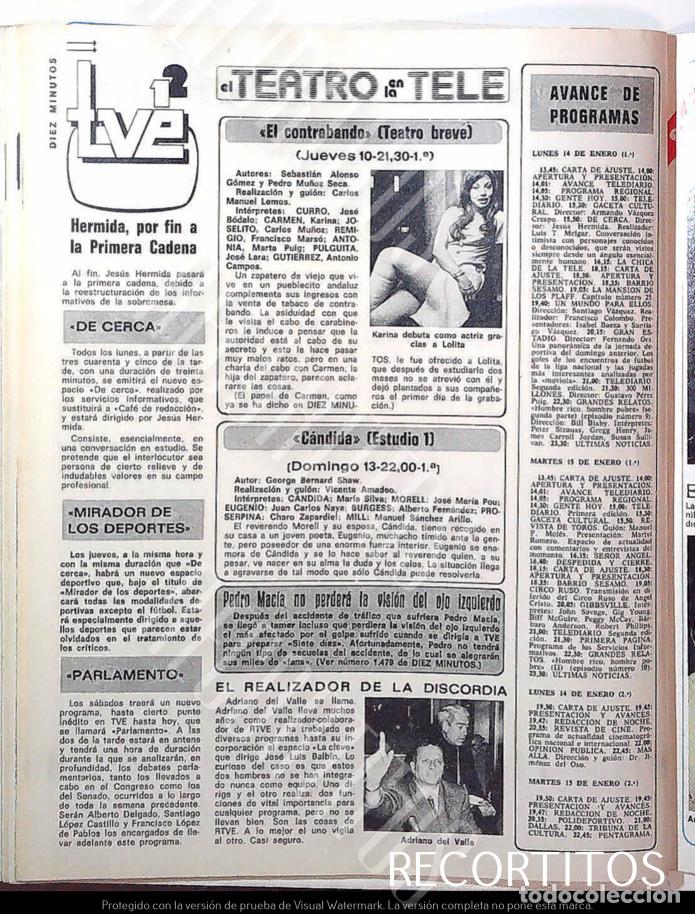 Coleccionismo de revistas y peri&oacute;dicos: KARINA EL CONTRABANDO TEARRO EN TVE DE CARLOS MANUEL LEMOS