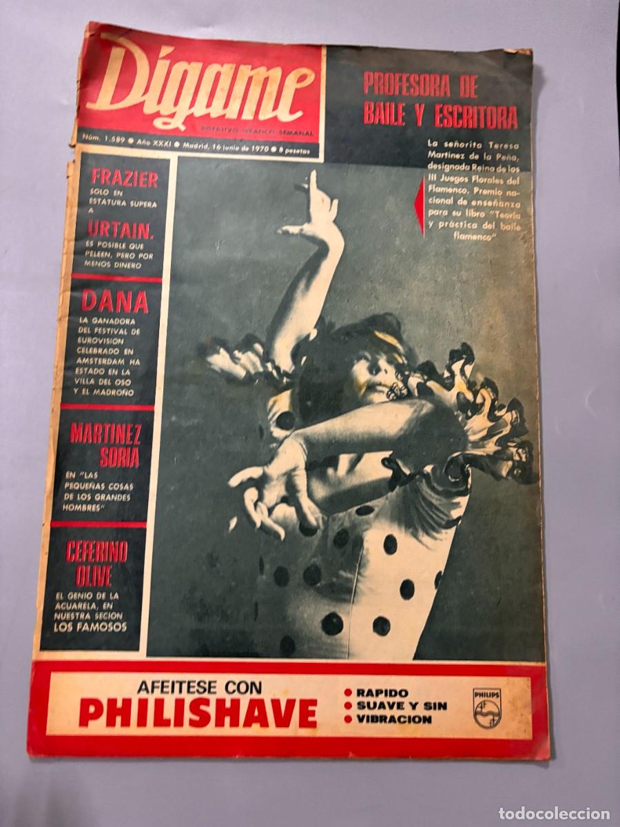 Coleccionismo de Revistas y Peri&oacute;dicos: REVISTA. D&Iacute;GAME. N&ordm; 1589. JUNIO 1970. DANA LA GANDORA DEL FESTIVAL DE EUROVISION. LEER