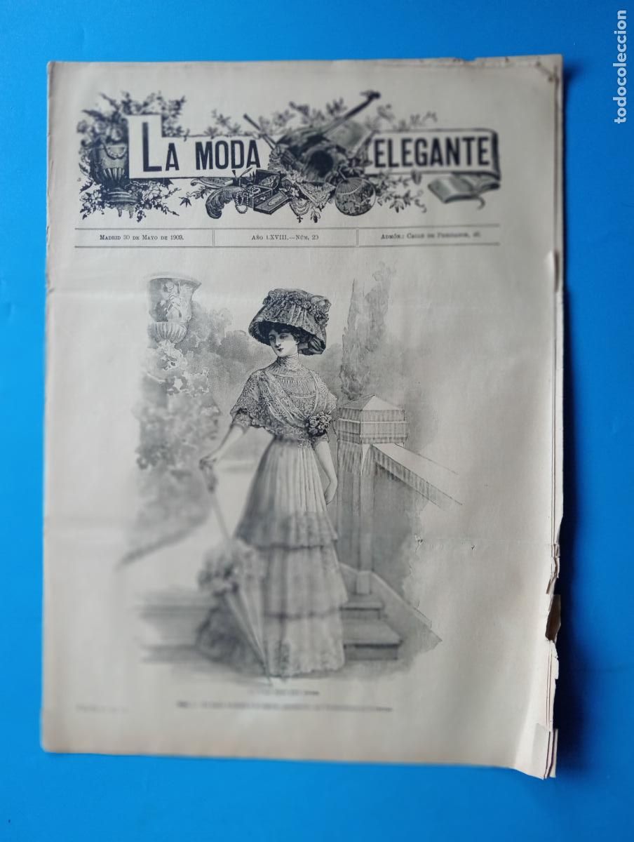 Collection Magazines and Newspapers: REVISTA LA MODA ELEGANTE. A&Ntilde;O LXVIII. MAYO DE 1909. N&ordm; 20. TRAJE LUJOSO PARA VERANO... LEER.