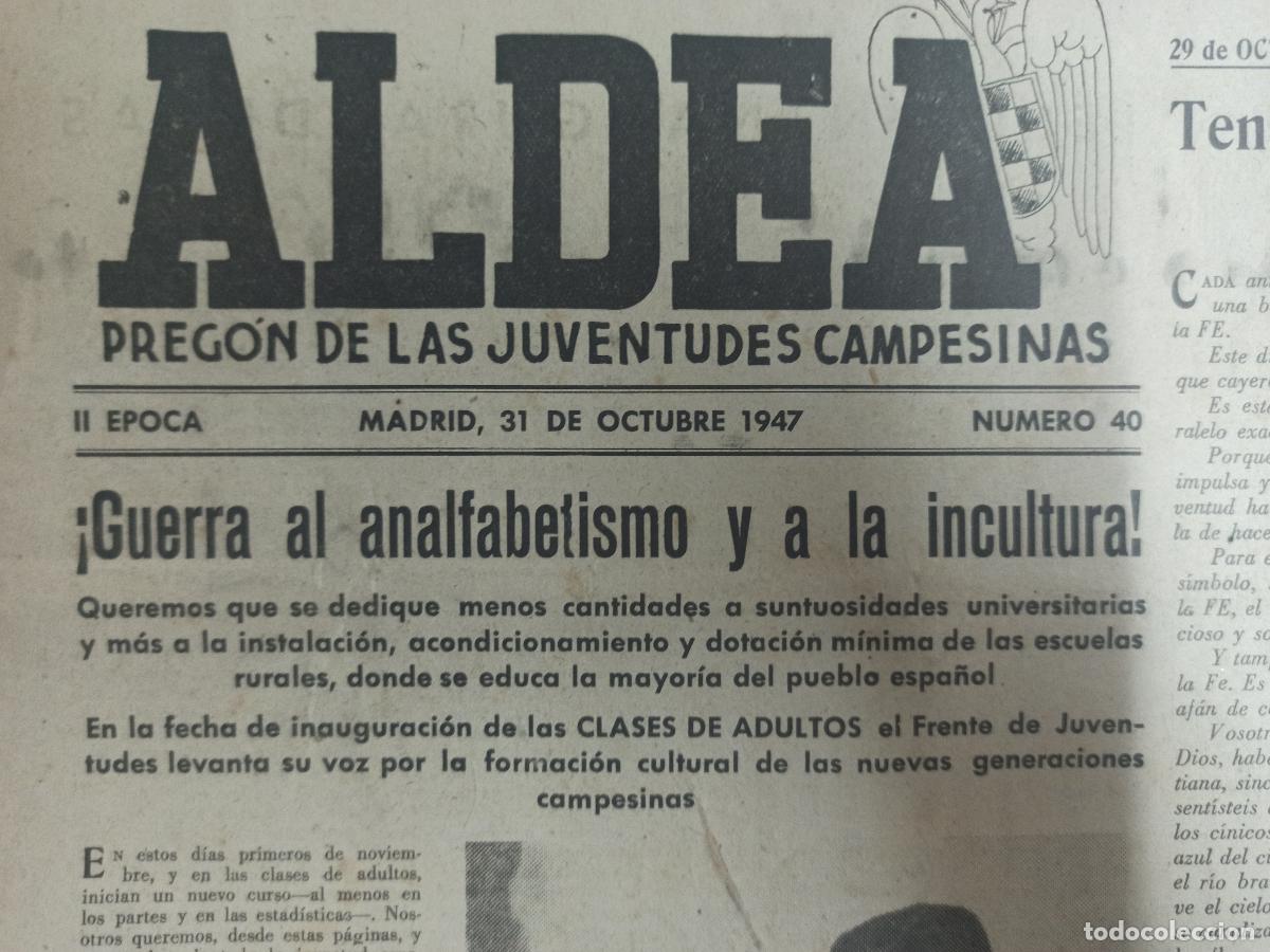 Collection Magazines and Newspapers: Antiguo periodico diario Aldea. Preg&oacute;n de las juventudes campesinas. 1947.