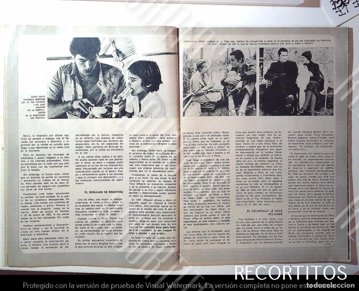 Coleccionismo de Revistas y Peri&oacute;dicos: ANTHONY ALAIN DELON ROMY SCHNEIDER MARC POREL PORCEL MIREILLE DARC NATHALIE