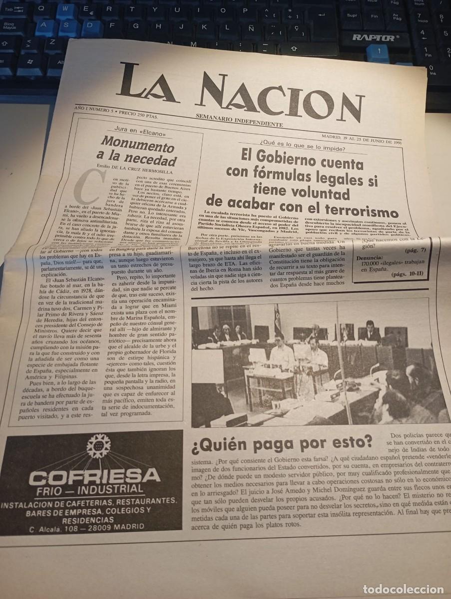 Coleccionismo de revistas y peri&oacute;dicos: NUMERO SUELTO SEMANARIO INDEPENDIENTE LA RAZ&Oacute;N N&ordm; 5. JUNIO DE 1991 REF. UR GAR