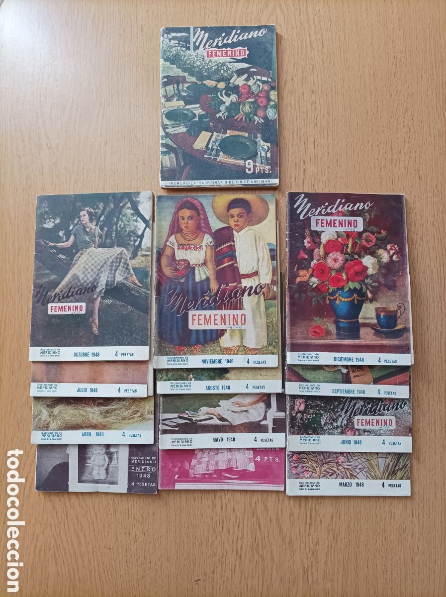 Collectionnisme de Revues et Journaux: Meridiano Femenino. 1948. A&ntilde;o completo + extraordinario fin de a&ntilde;o.
