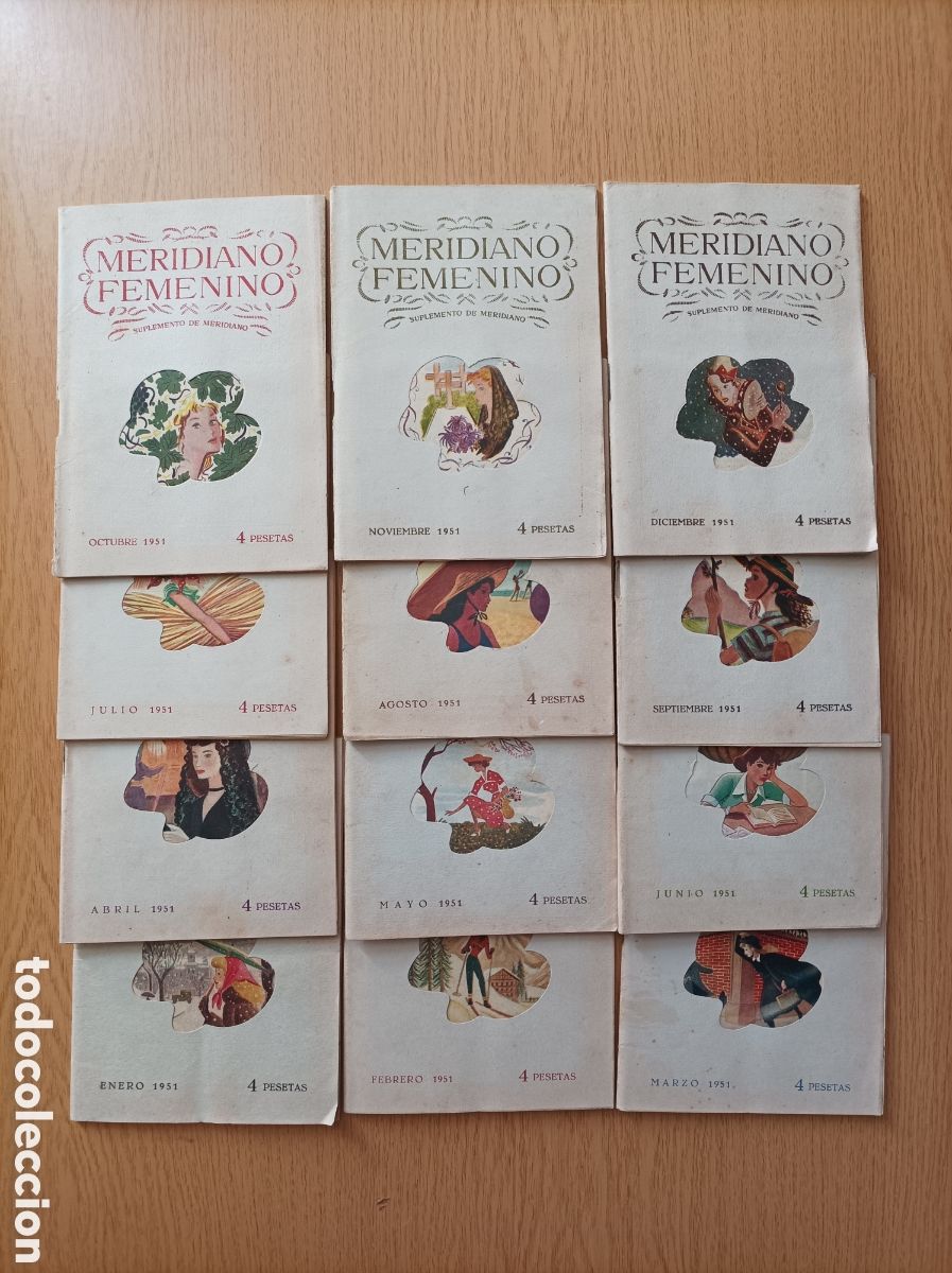 Collectionnisme de Revues et Journaux: Meridiano Femenino. 12 n&uacute;meros. A&ntilde;o 1951.