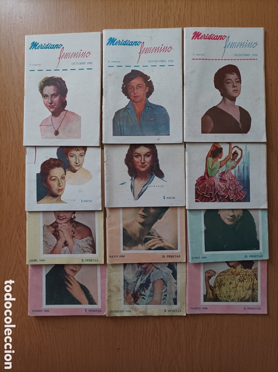 Collectionnisme de Revues et Journaux: Meridiano Femenino. 12 n&uacute;meros 1955.