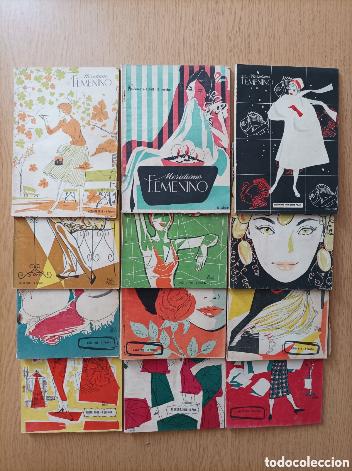 Collectionnisme de Revues et Journaux: Meridiano Femenino. 12 n&uacute;meros 1958.