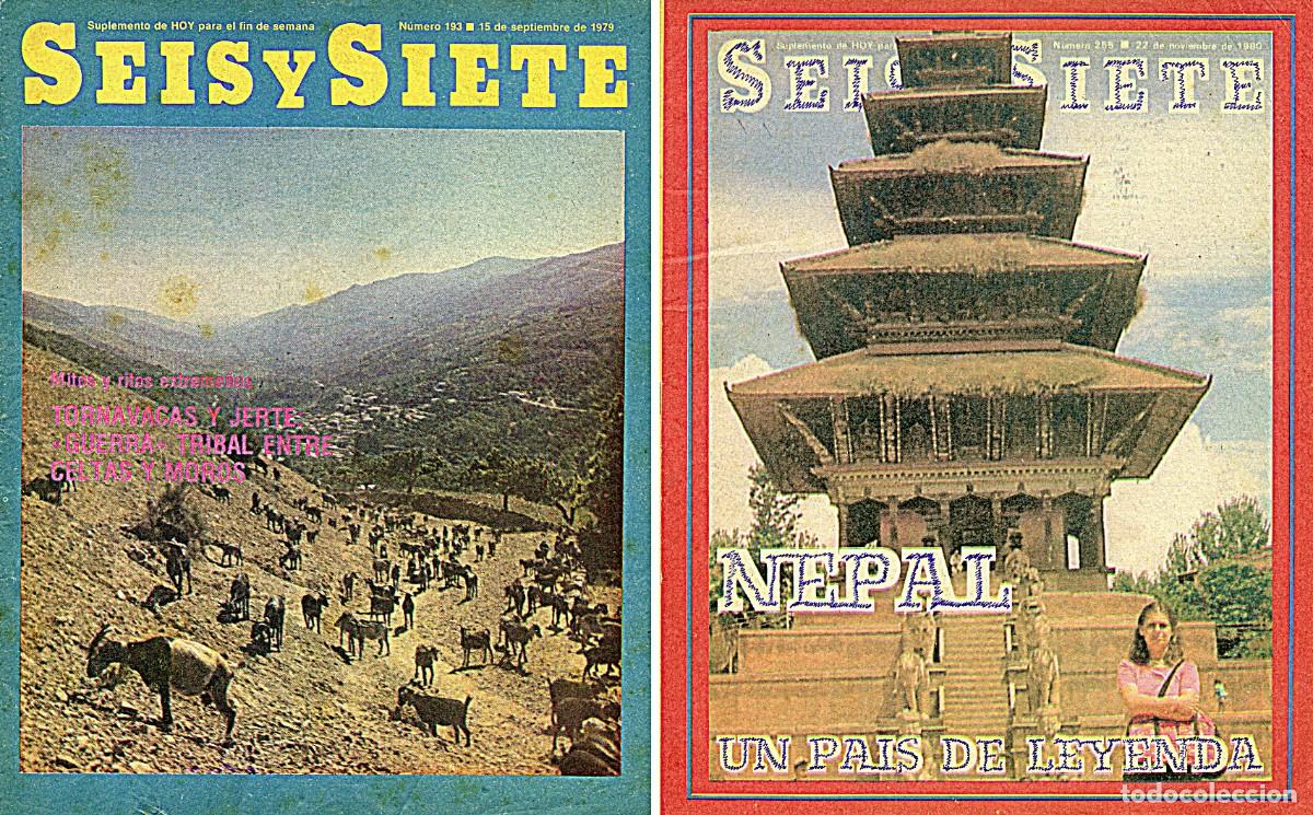 Coleccionismo de Revistas y Peri&oacute;dicos: Dos Revistas Seis y Siete / Extremadura / Diario Hoy (Badajoz) / N.&ordm; 193 (1979) y N.&ordm; 255 (1980)