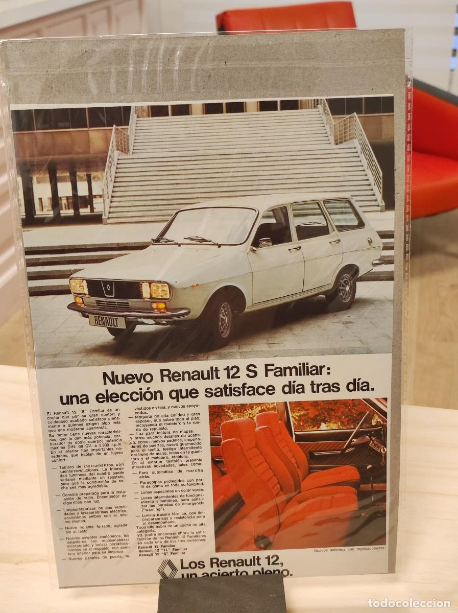 Coleccionismo de Revistas y Peri&oacute;dicos: HOJA PUBLICIDAD REVISTA ORIGINAL VINTAGE. RENAULT 12 S FAMILIAR. AUTOMOVIL
