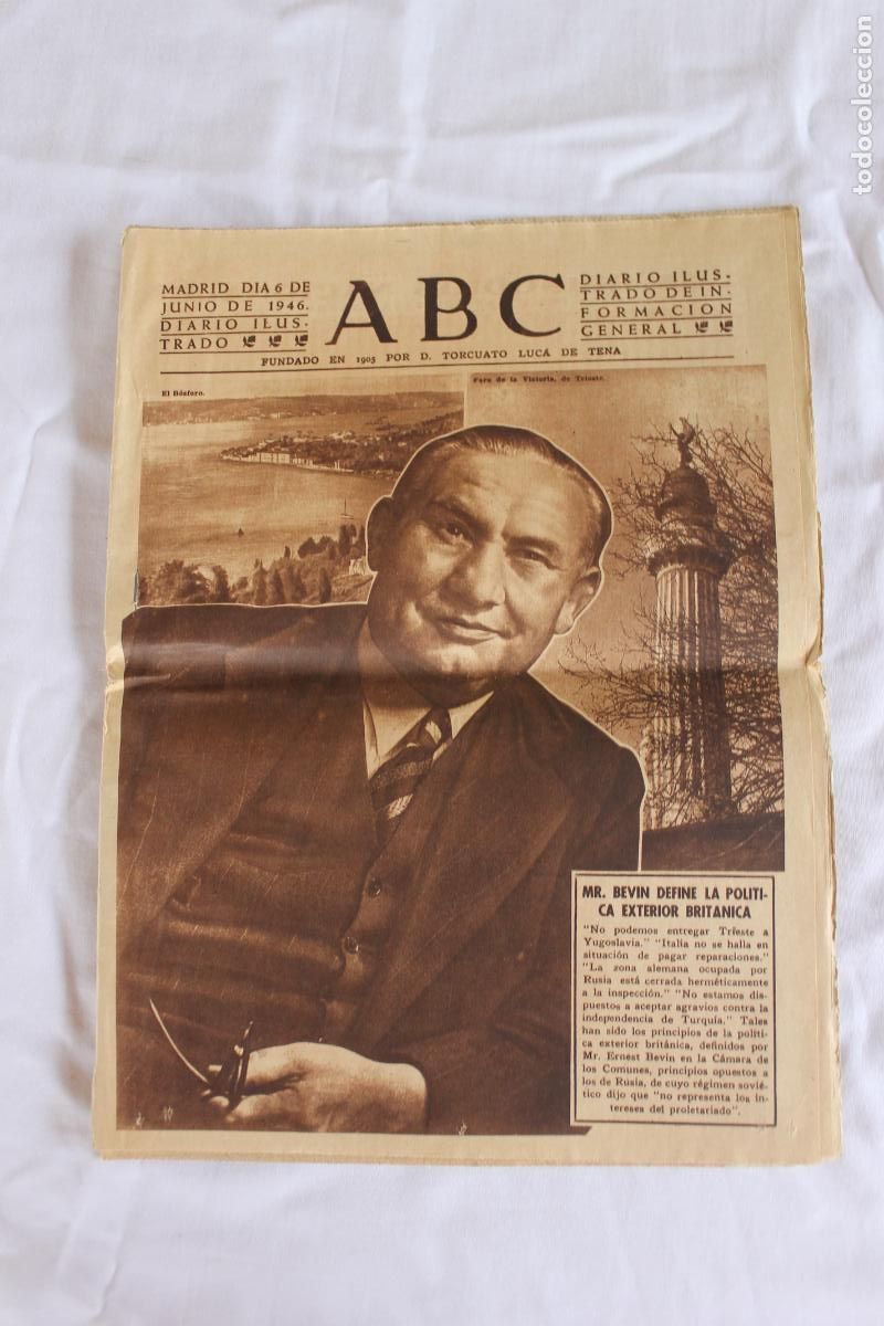 Coleccionismo de Revistas y Peri&oacute;dicos: PERIODICO ABC 6 JUNIO DE 1946
