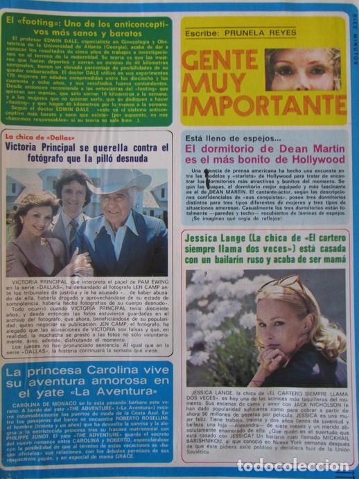 Coleccionismo de Revistas y Peri&oacute;dicos: RECORTE REVISTA DIEZ MINUTOS 1563 1981 JESSICA LANGE, VICTORIA PRINCIPAL. JOHN LENNON, BO DEREK