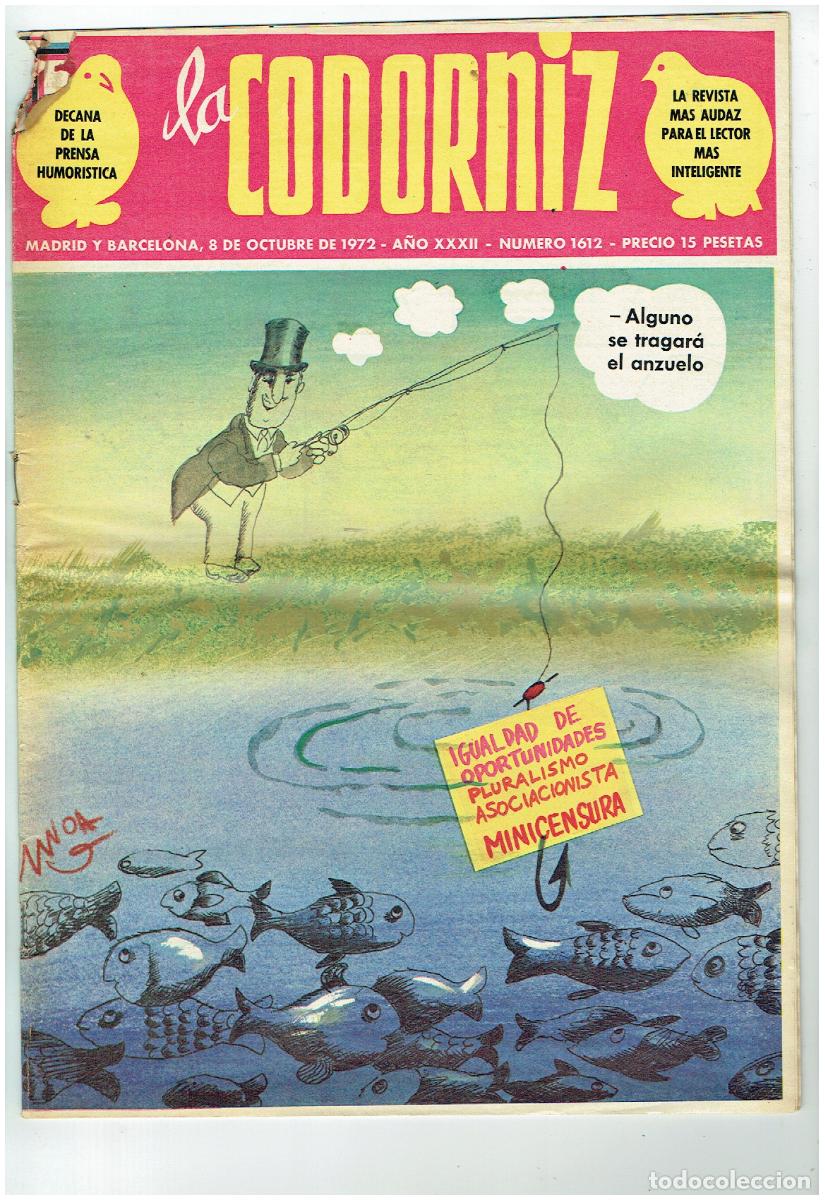 Coleccionismo de Revistas y Peri&oacute;dicos: LA CODORNIZ. N&ordm; 1612. 8 OCTUBRE 1972. (B/41.2)