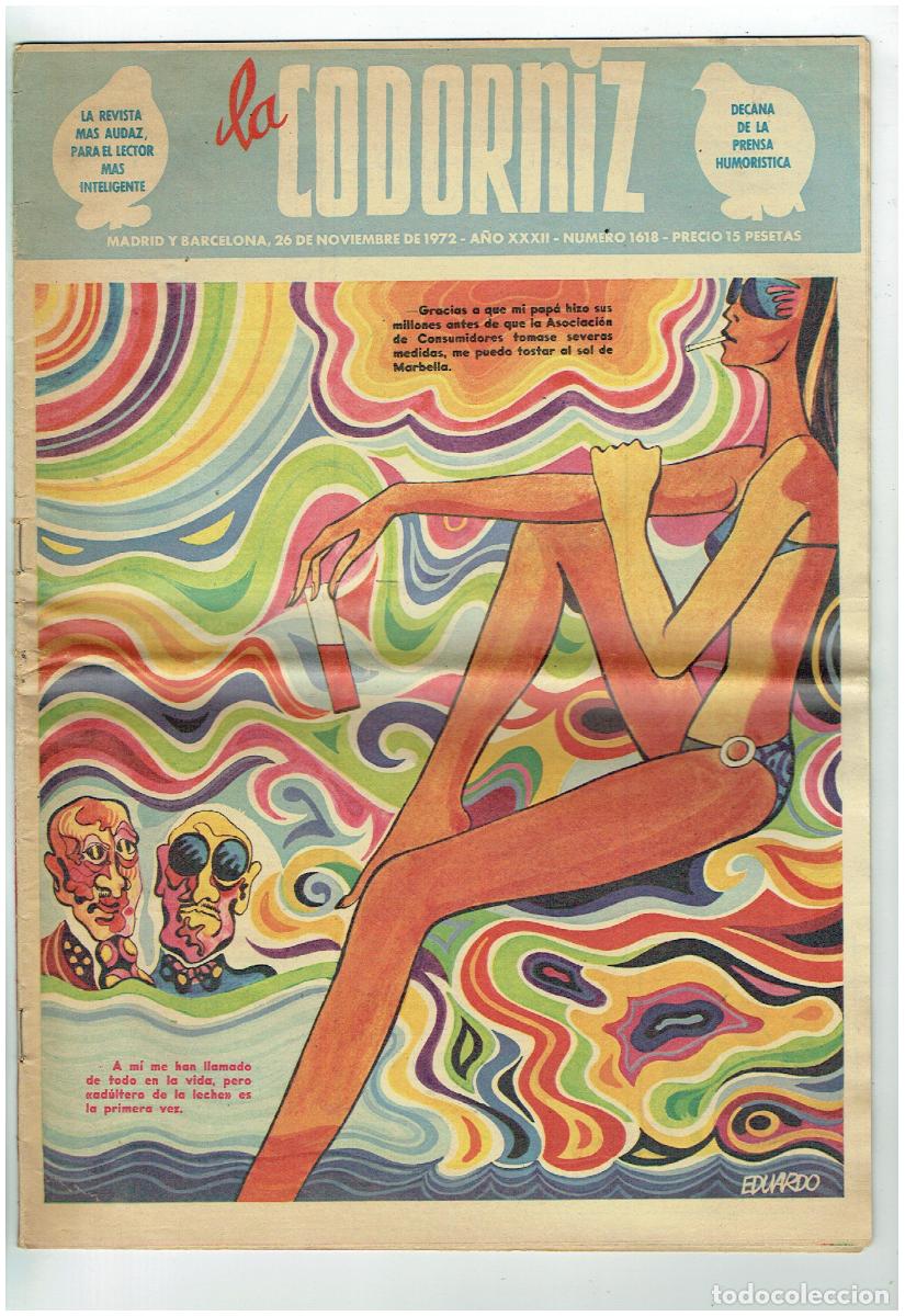 Coleccionismo de Revistas y Peri&oacute;dicos: LA CODORNIZ. N&ordm; 1618. 26 NOVIEMBRE 1972. (B/41.2)