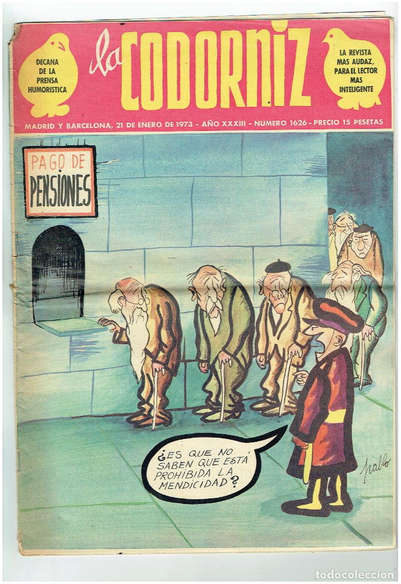 Coleccionismo de Revistas y Peri&oacute;dicos: LA CODORNIZ. N&ordm; 1626. 21 ENERO 1973. (B/41.2)